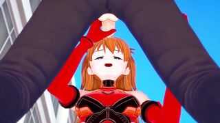 Asuka Handjob and Blowjob : Neon Genesis Evangelion Hentai Parody