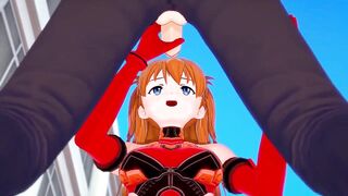 Asuka Handjob and Blowjob : Neon Genesis Evangelion Hentai Parody