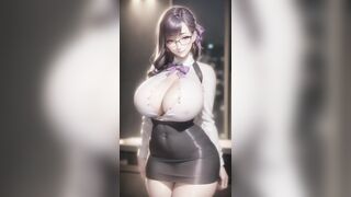 Japanese School Teacher Big Boobs AI Art