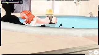 Blowjob in the bathroom from a girl with big tits