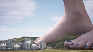 Giantess Walking on a Town ! [Animation]