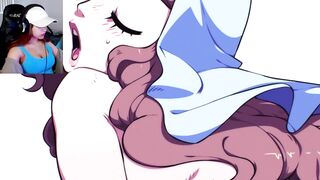 Three beauties one member. Blowjob, titfuck, anal