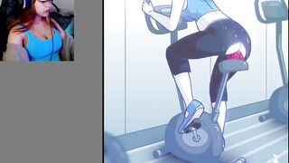 Girl cum on exercise bike