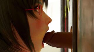 Dirty Girl gives Free Dick Massage and Polishing through Glory Hole