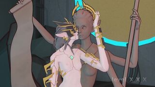 3D Hentai Fantasy - Skinny Elf Fucks a Statue