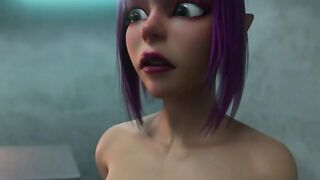 Horny Girl Gives Blowjob to Shemale - Anime 3D