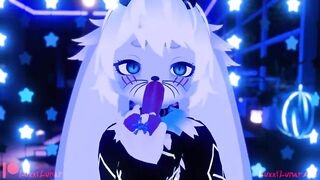 Femboy Bunny Sloppily Sucks and Shoves Dildo DEEP Down His TIGHT Horny Throat (DEEPTHROAT)