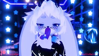 Femboy Bunny Sloppily Sucks and Shoves Dildo DEEP Down His TIGHT Horny Throat (DEEPTHROAT)
