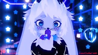 Femboy Bunny Sloppily Sucks and Shoves Dildo DEEP Down His TIGHT Horny Throat (DEEPTHROAT)