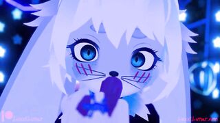 Femboy Bunny Sloppily Sucks and Shoves Dildo DEEP Down His TIGHT Horny Throat (DEEPTHROAT)
