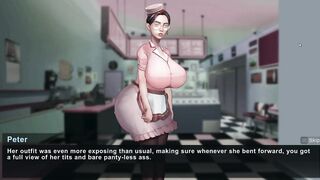 Taffy Tales [UberPie] took out a big toy from the ass of the pink waitress and inserted his dick