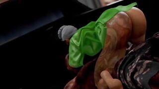 Thick Ebony Fucks On The Trunk - SL