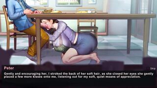 Taffy Tales [UberPie] housewife gives blowjob under the table but her friend came