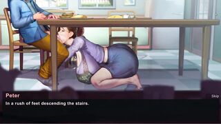 Taffy Tales [UberPie] housewife gives blowjob under the table but her friend came
