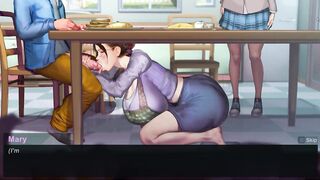 Taffy Tales [UberPie] housewife gives blowjob under the table but her friend came