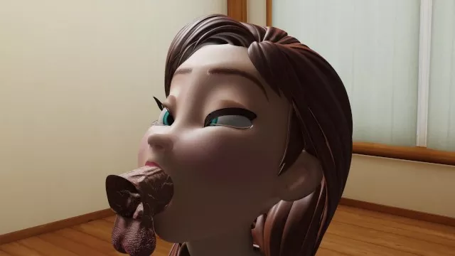 3D Anna from frozen blowjob (no sound)