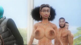 cum covered ebony