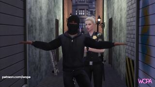 Hot cop approaches and has sex with hooligan