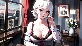 [4K] AI HENTAI ANIMATION #3 — White Hair Girl, POV, Cum on Tits