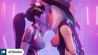 Ashe and Widowmaker Hard Fuck with Huge Cock Until Cum