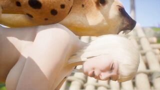 Chubby Milf with Hyena Furry