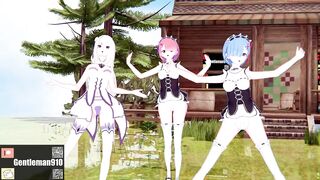 【KKS／MMD】"Masked bitcH" 拉姆 愛蜜莉雅 雷姆【Re:ゼロから始める異世界生活】