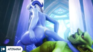 Draenei x Goblin Hard Fuck with Huge Dick Until Creampie