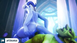 Draenei x Goblin Hard Fuck with Huge Dick Until Creampie