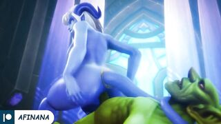 Draenei x Goblin Hard Fuck with Huge Dick Until Creampie