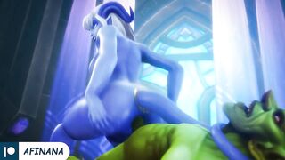 Draenei x Goblin Hard Fuck with Huge Dick Until Creampie