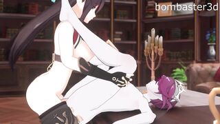 Beidou fucks Rosaria on the table