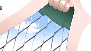 Lose virginity on roof of school sexy virgin girl big boobs and huge ass first time sex anime hentai