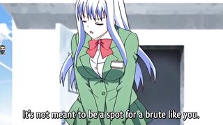 Lose virginity on roof of school sexy virgin girl big boobs and huge ass first time sex anime hentai