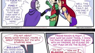 Teen Titans Emotobat Sickness Part 4 - Threesome Robin with Vin and Starfire