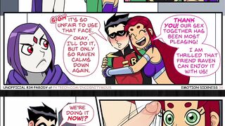 Teen Titans Emotobat Sickness Part 4 - Threesome Robin with Vin and Starfire