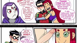 Teen Titans Emotobat Sickness Part 4 - Threesome Robin with Vin and Starfire