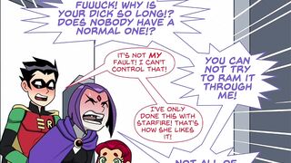 Teen Titans Emotobat Sickness Part 4 - Threesome Robin with Vin and Starfire