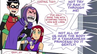 Teen Titans Emotobat Sickness Part 4 - Threesome Robin with Vin and Starfire