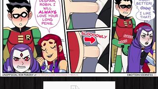 Teen Titans Emotobat Sickness Part 4 - Threesome Robin with Vin and Starfire