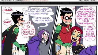 Teen Titans Emotobat Sickness Part 4 - Threesome Robin with Vin and Starfire