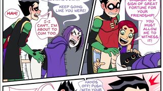 Teen Titans Emotobat Sickness Part 4 - Threesome Robin with Vin and Starfire