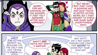 Teen Titans Emotobat Sickness Part 4 - Threesome Robin with Vin and Starfire