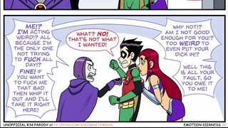Teen Titans Emotobat Sickness Part 4 - Threesome Robin with Vin and Starfire