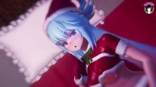 Horny Aqua From Konosuba + Multiple Creampies (3D Hentai)