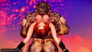 Paying Troll Toll with her pussy - monster sex video