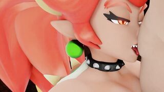 bowsette plays with my masculine nipples.