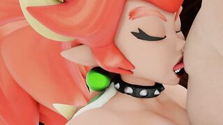 bowsette plays with my masculine nipples.