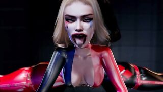 Harley Quinn Sucks and Gets Fucked by BBC During Interrogation- Second Life