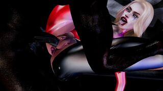 Harley Quinn Sucks and Gets Fucked by BBC During Interrogation- Second Life