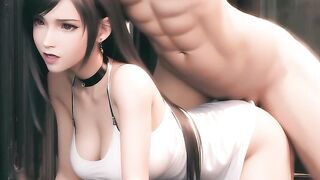 Tifa having sex in a white dress